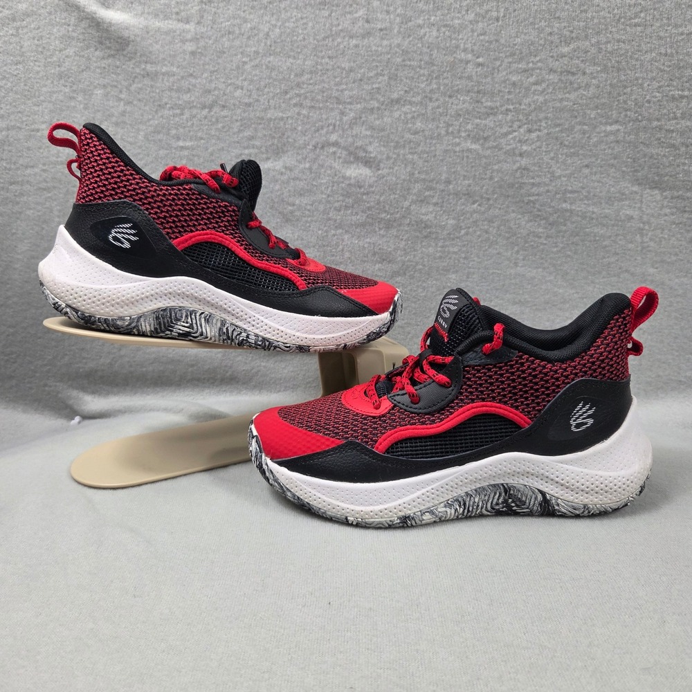 Under Armour Curry Basketball Shoes Kids 3Y Red Black Excellent 3027628-003